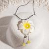 Drawstring Flower Necklace Lace Up Korean Style Choker Fresh Butterfly Orchid Clavicle Chain  Women