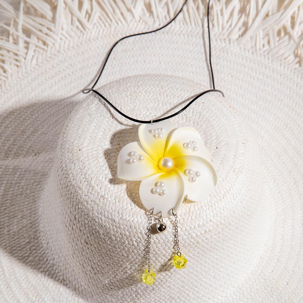 Drawstring Flower Necklace Lace Up Korean Style Choker Fresh Butterfly Orchid Clavicle Chain  Women