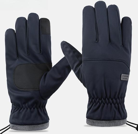 

warm gloves for autumn and winter windproof cold proof anti slip touch screen riding electric bikes winter gloves men woman синій