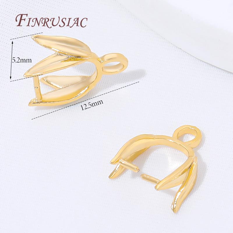 18K Gold Plated Pendants Pinch Clip Bail Clasp,Pendant Bail Connnector For Jewelry Making Supplies,DIY Necklace Accessorie