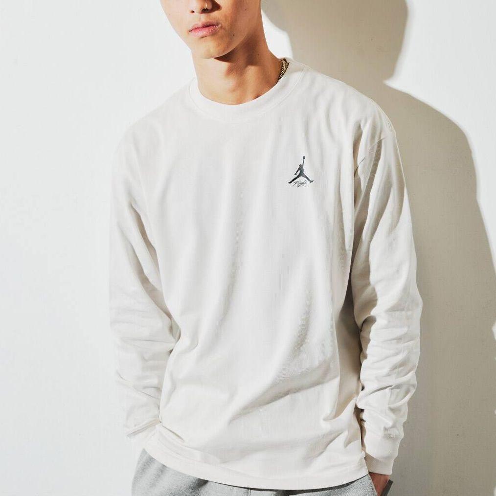 Jordan T Shirts Men's Beige Crew Neck Moderate Straight Fit DV8427-030