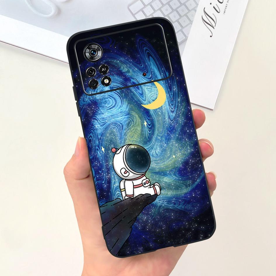 For Xiaomi Poco X4 Pro 5G Case Cute Astronaut Shockproof Silicone Soft Funda Phone Cover For Xiomi Poco X4 Pro Protective Bumper