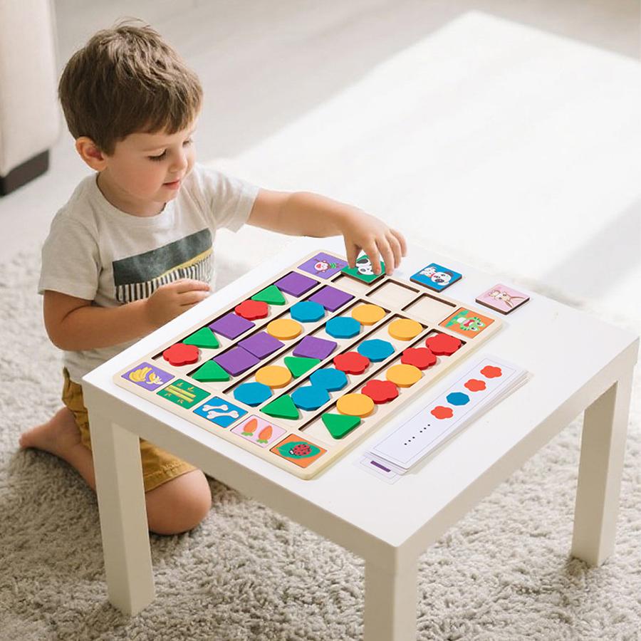 Wooden Color Shape Montessori Toys Matching Toy Preschool Early Learning Educational Toy for Kids Birthday Christmas Gifts