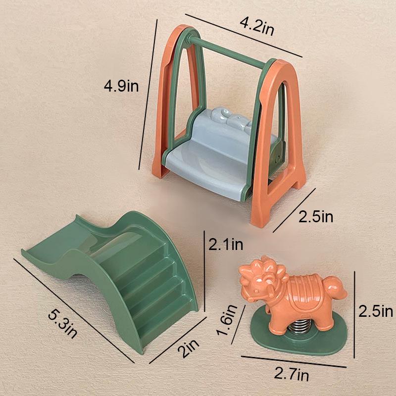 Mini Dollhouse Accessories: Bedroom & Kitchen Play Furniture Set