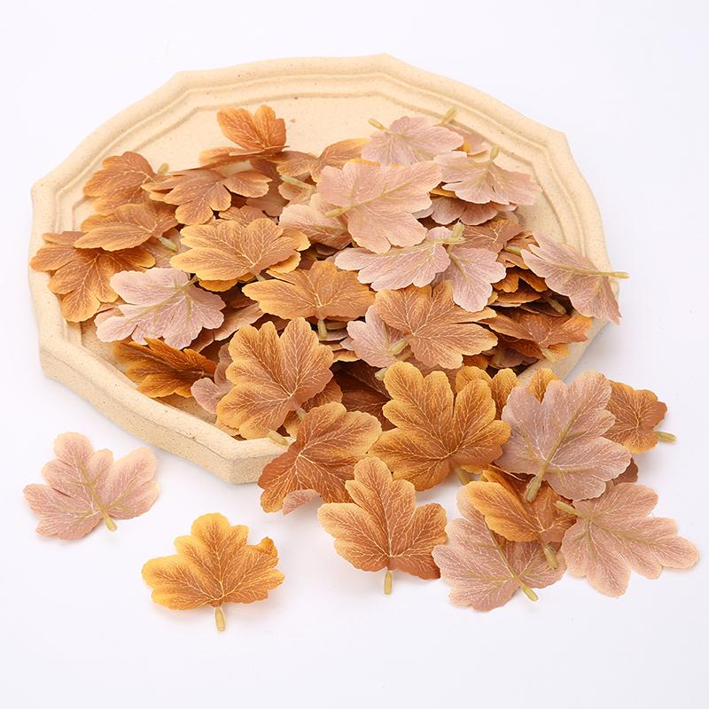 10Pcs Artificial Maple Leaves Fake Fall Leaf Artificial Plants For Autumn Decoration Wedding Home Wreath Christmas Decoration