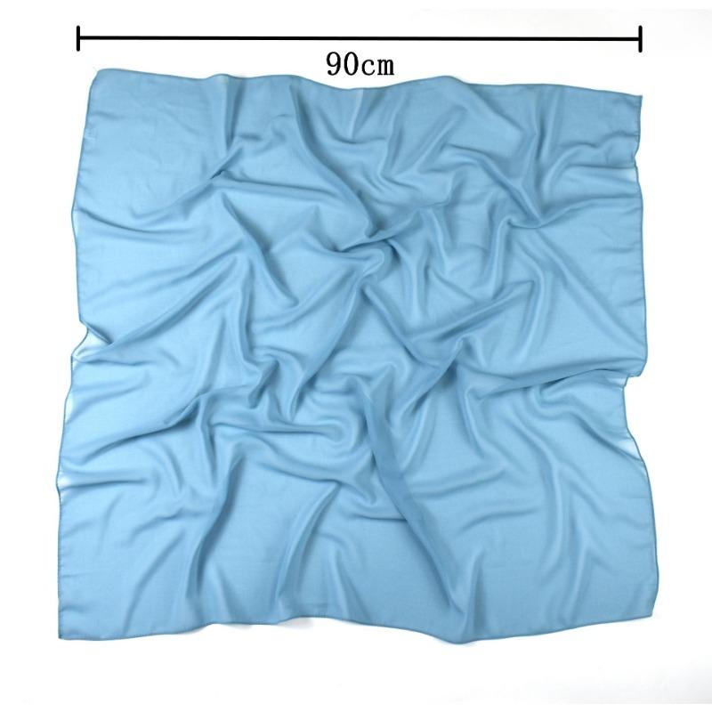 Versatile Solid Chiffon Scarf 90cm Square Headscarf For Women