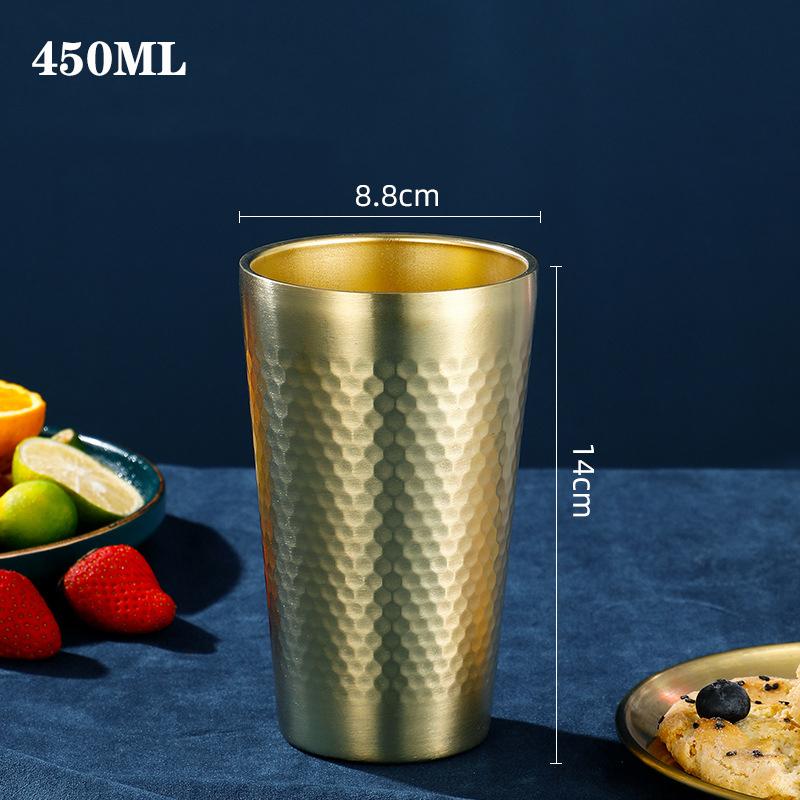 304 Stainless Steel Beer Mug Water Cup Anti Scaling Anti Fall Restaurant Tea Cup Coffee Drink Cup