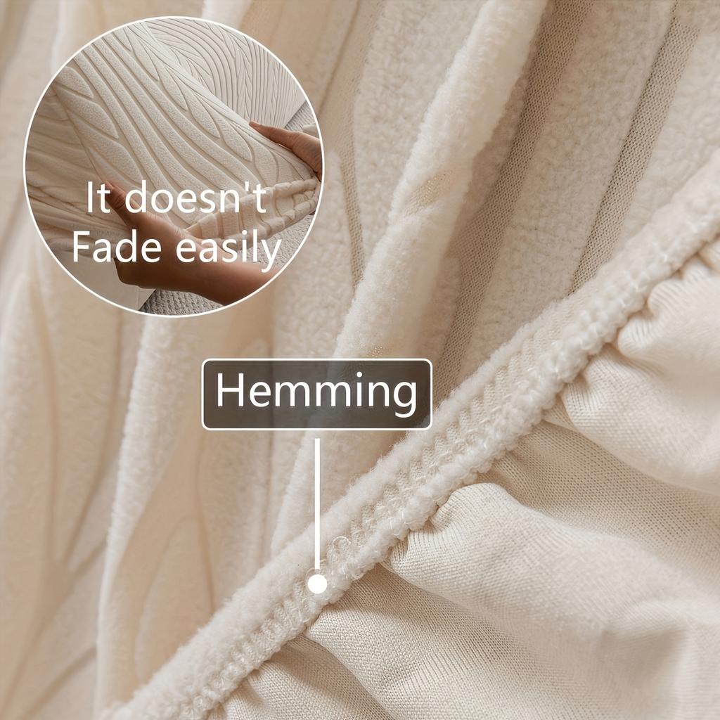 Sofa Seat Cover Solid Color Jacquard Sofa Cover Hanging Sofa Protector Home Decor Fluffy Sofa Cover for Winter Warmth