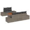 VidaXL Ensemble de Canapés de Jardin 6 Pièces avec Coussins Gris Poly Rattan Acacia 3347895