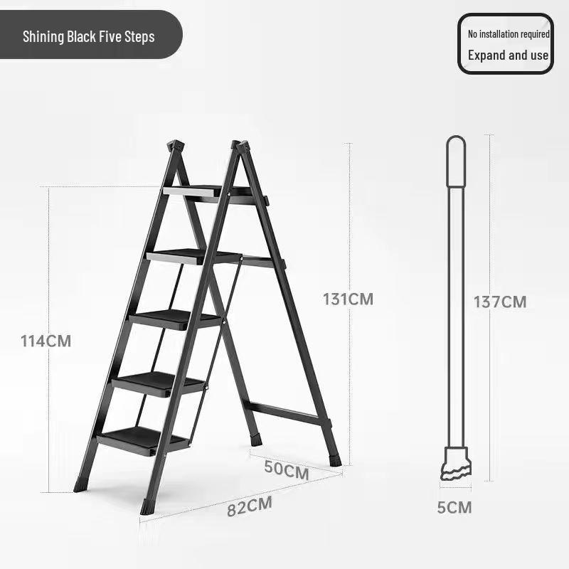 Multifunctional Carbon Steel Folding A-Frame Ladder for Indoor Use