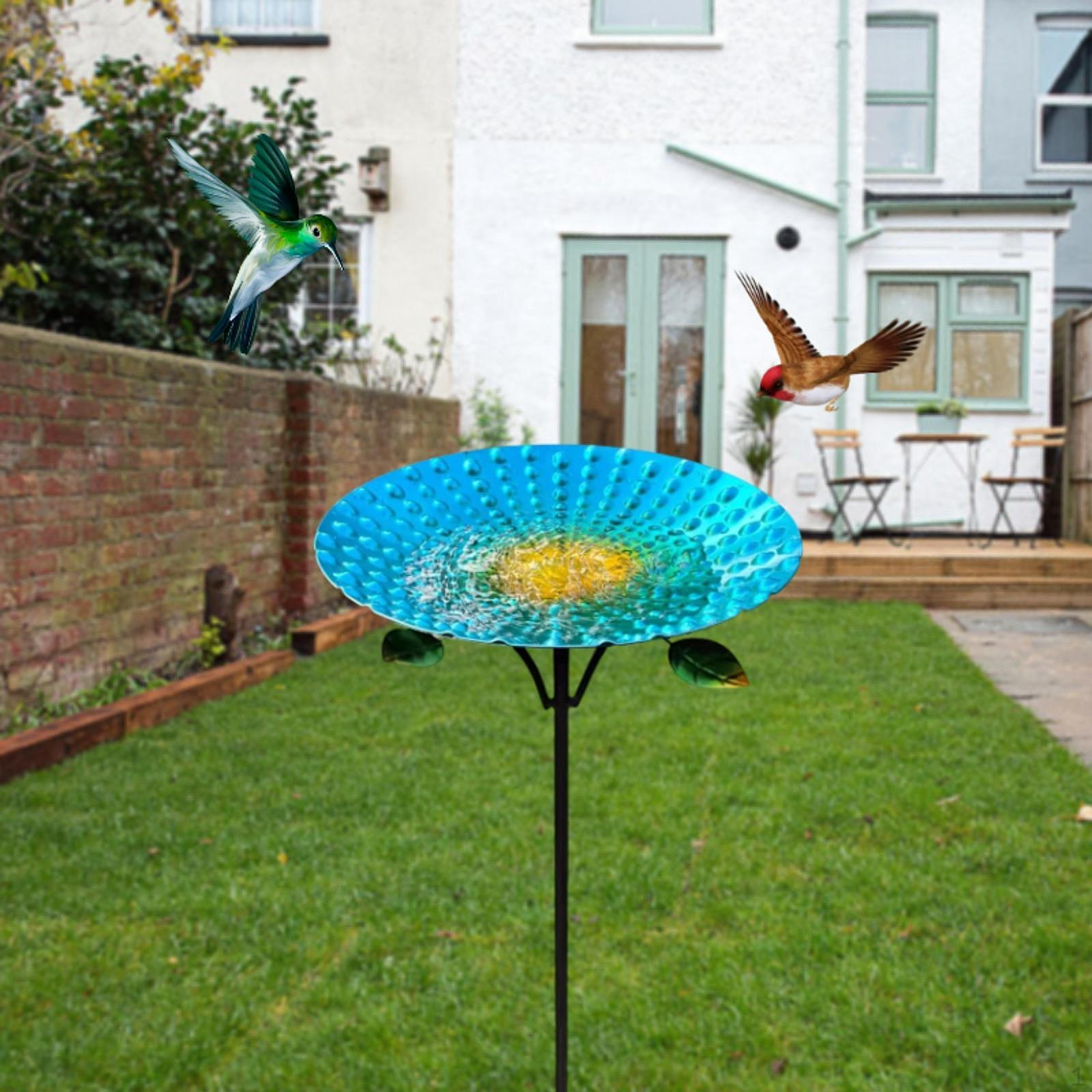 

Bird Feeder Bath Gifts Large Capacity Feeding Bowl Easy Installation Metal Ornament for