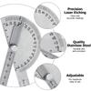 Angle Protractor Angle Finder Ruler Two Arm Stainless Steel Protractor Woodworking Ruler Measure Tool with 0-180 Degrees(30 Cm/ 11.8 Inch)
