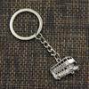 Moda 30mm breloczek metalowy breloczek brelok biżuteria antyczne platerowane autobusem londyńskim samochód 20x25mm wisiorek