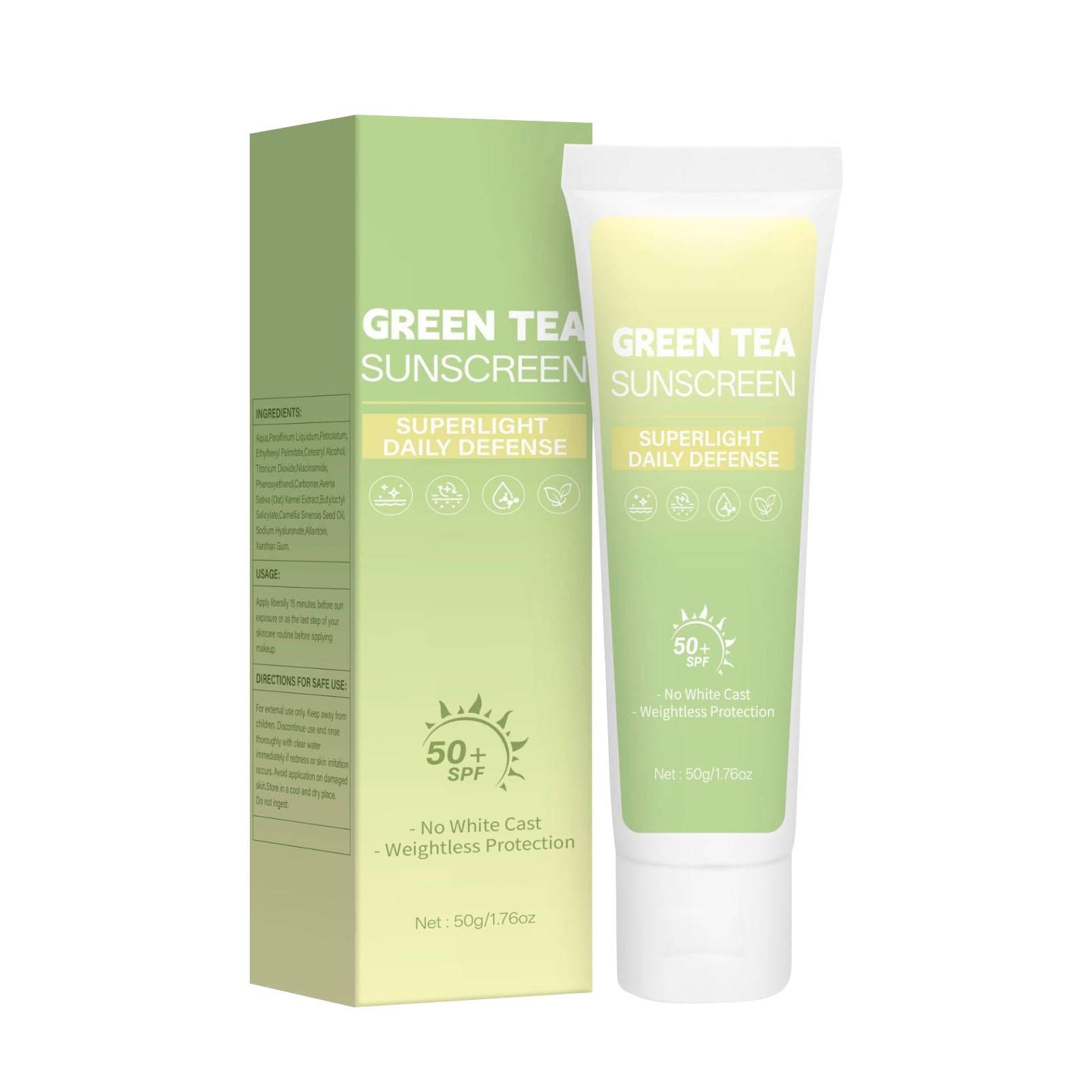 

Защитный крем с зеленым чаем Мягкий увлажняющий солнцезащитный крем Успокаивающий One Size зелёный