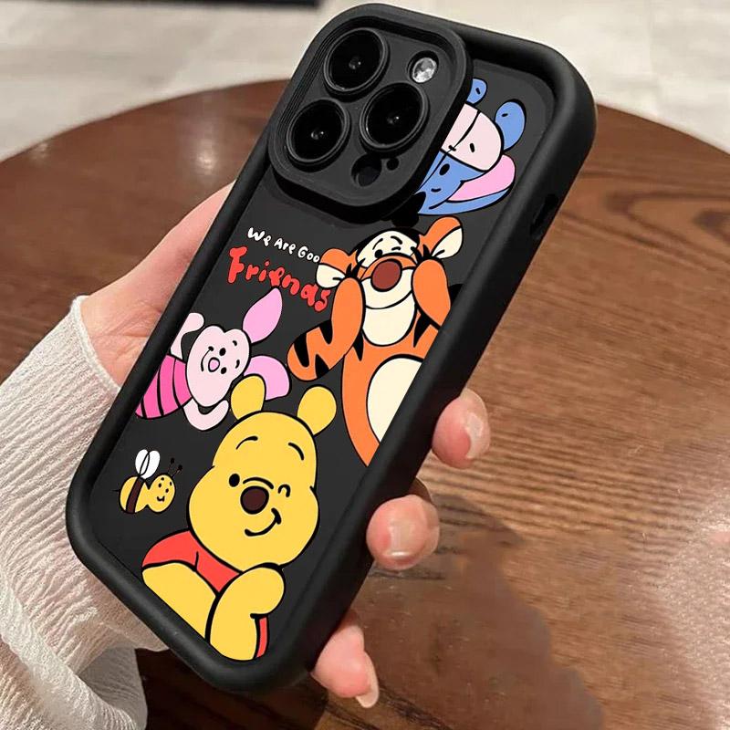 Winnie Pooh Friends Cute Phone Case For iPhone 17E 11 12 13 14 15 16 17 Pro Max Fundas 17 Air Plus 16e Mini Silicone Back Cover