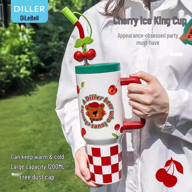 Diller Jumbo Cherry Bear Insulated Straw Cup