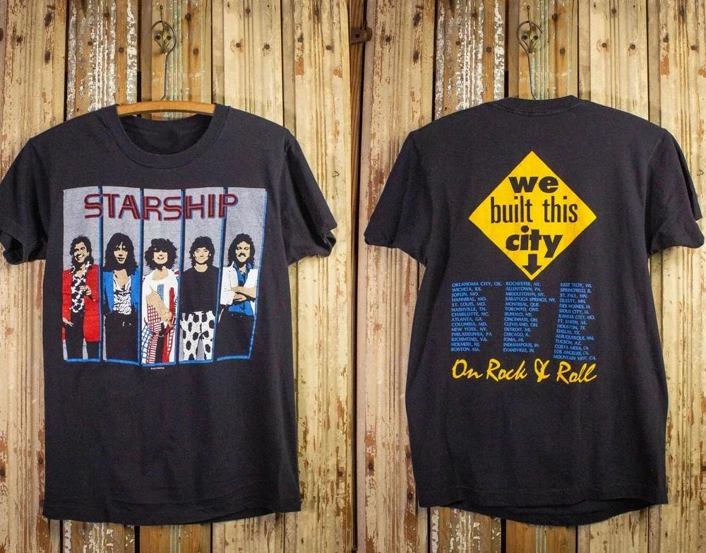

Vintage Starship We Built This City Concert T Shirt 1986 Black 2XL