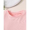 Kids Summer Crew Neck Short Sleeve T-Shirt with Cartoon Mermaid Print
