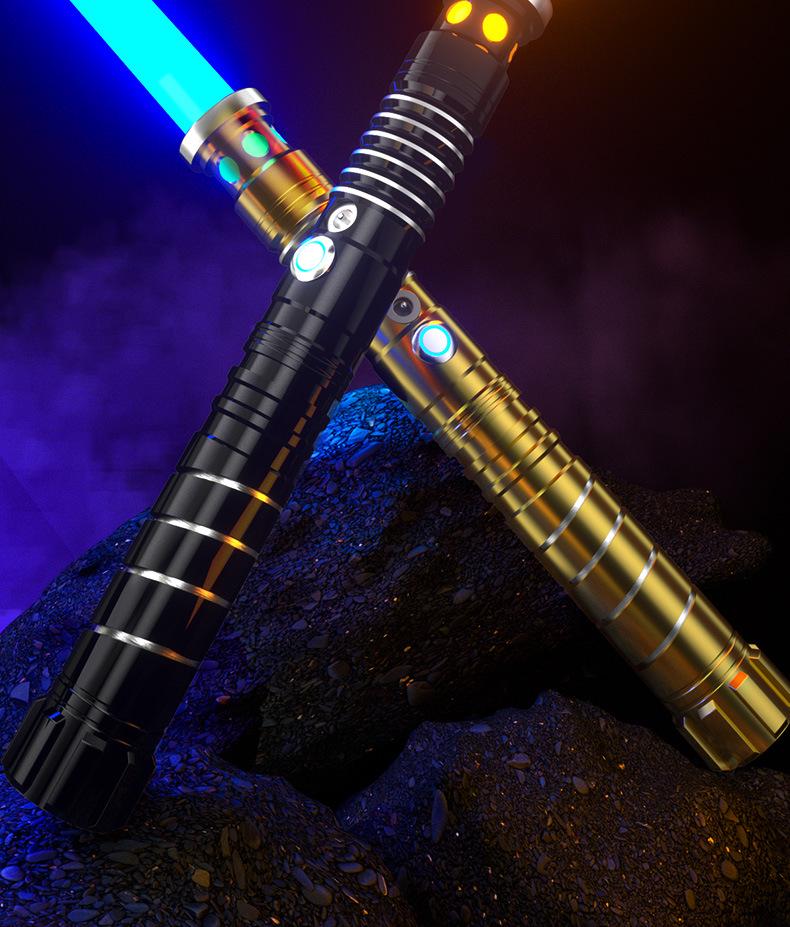 Interactive Color-Changing Light-Up Metal Laser Sword Toy for Performances