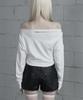 ETRE AU SOMMET Shoulder Line Button Long Sleeve (White)