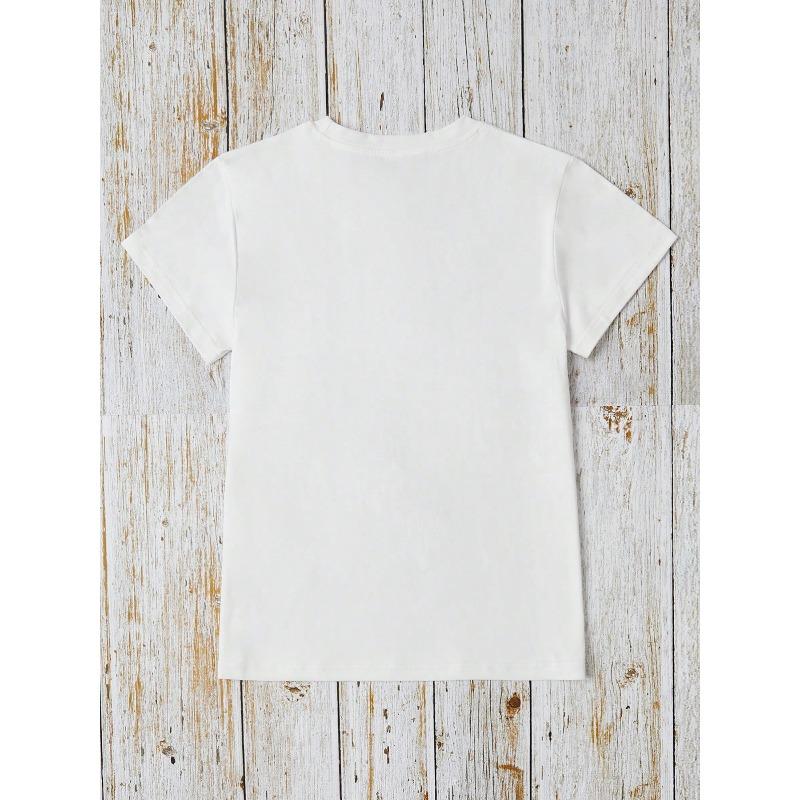 A Women'S Summer Short-Sleeve T-Shirt , Showcasing a Unique Design. Trendy Street Style | Youthful Design | Comfortable Fit
