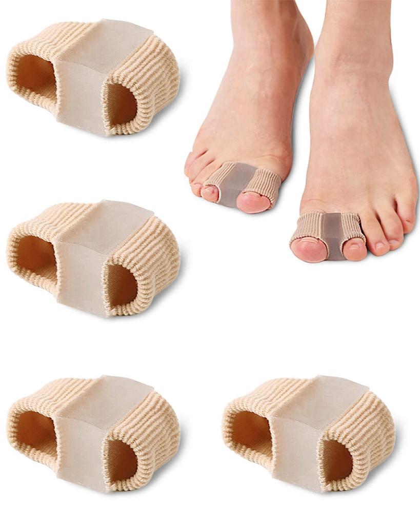 Gel Toe Separator, Toe Corrector, Toe Separator (Double Ring Bunion Corrector, 4 Pack)