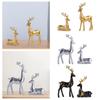 Reindeer Figurine Resin Ornaments Animal Statue Elk Deer Statue Elk Sculpture for Bookshelf Cabinet Living Room Desktop Office