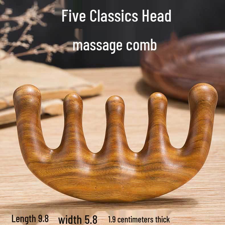 

Zhao Lusi Style Green Sandalwood Wide Tooth Head Massage Comb