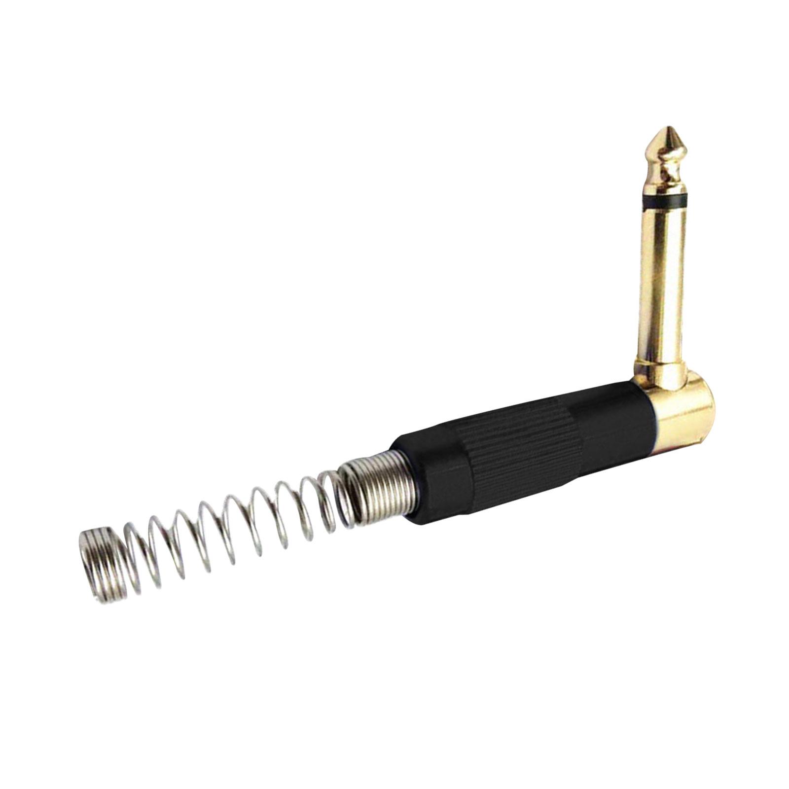 

6,35 мм моно штекер прямоугольный пружинный аудио разъем адаптер для профессионального звукового оборудования гитара бас микшерный пульт A чёрный