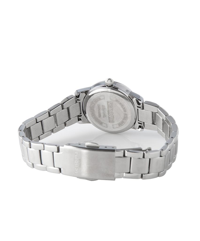 Lenomasigye Roma Clue Pattern Blue Hands White Women'S Metal Watch Re5455Lww