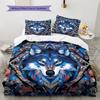 Colorful wolf  Pattern Bedding Quilt Set Quilt Cover Pillowcase Home Decoration  Gift (1 * duvet cover + 2 * pillowcase, without core)