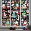 9Pcs/Set Christmas Stickers Self-adhesive Glass Film Snowman Elk Santa Claus Xmas Tree Patterns Removable