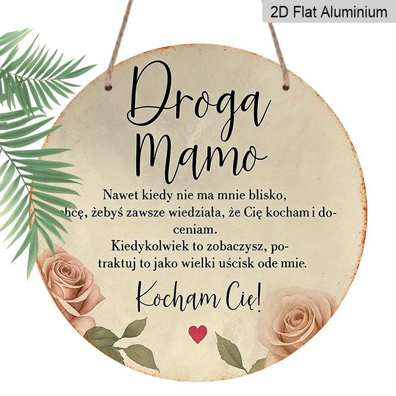 

2D Flat Retro Aluminum Wall Decorations in Various Sizes, Themed Love Mom, Featuring A Floral Rose Pattern—gentle and Soothing—ideal for Home 20*20cm