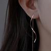 Elegant Wave Shaped Long Tassel Threader Earrings for Weddings and Parties