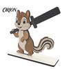 Decorazione Casa Decorativa Regalo Animali Divertenti Portarotolo di Carta Igienica in Legno, Decorazione Bagno Animale 3D, Carino Cartone Animato Stile Rustico Porta Rotolo Autoportante