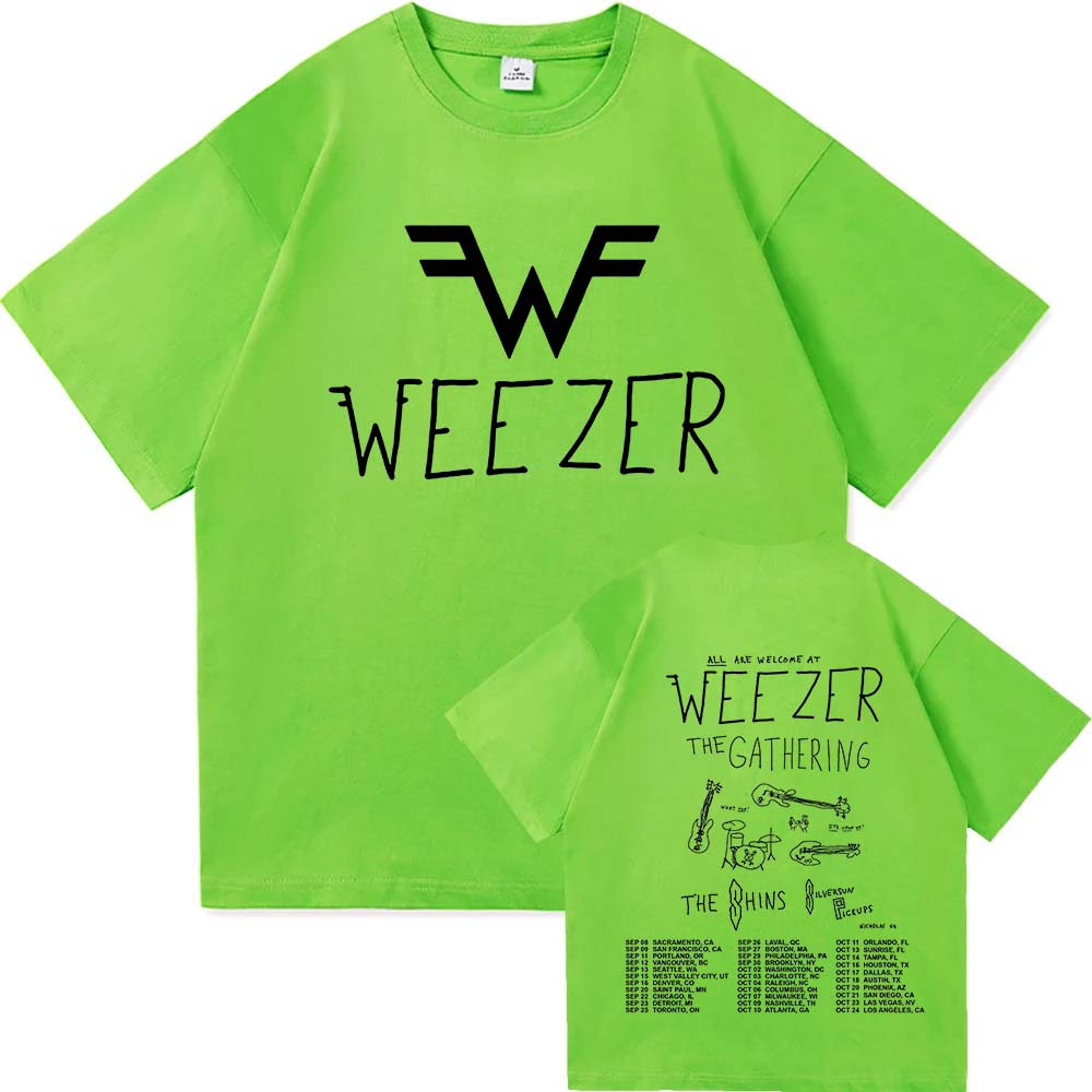 Weezer The Gathering Tour 2026 T-shirt Katoen Zacht Unisexunisex T-shirts Zomer Korte Mouw Ronde Hals T-shirts Ontwerp Grafische Print Shirt