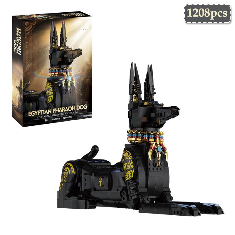 

7066 Египетская фараонова собака 1208 деталей Статуя, вдохновленная древней мифологией, с иероглифическими деталями Набор для самостоятельной сборки Игрушка