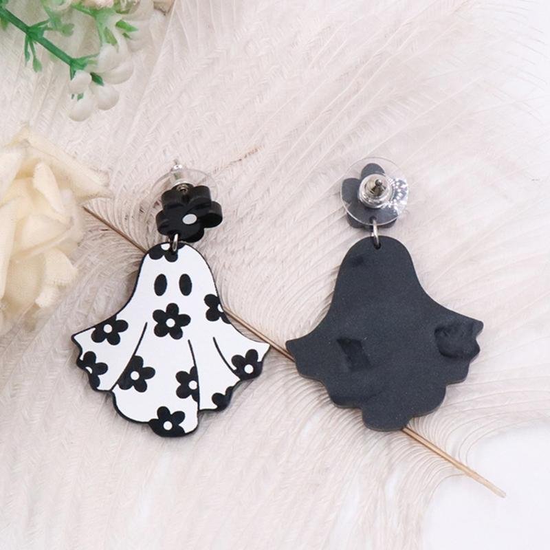 Simple Flower Spirit Pendant Earring Fshion Dangle Earrings Halloween Cartoon Acrylic Drop Earrings Party Jewelry
