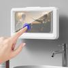 Waterproof Phone Storage Box In Bathroom Foldable Rotatable Adjustable for Showering Watchi TV No Need for Punching Storage Rack