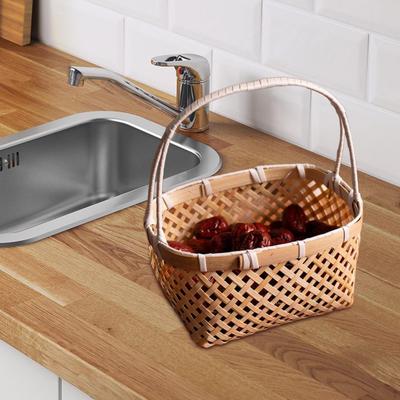 Cesta de frutas tejida a mano, bandejas para servir, estantes, bandeja para hornear pan y comida, desayuno
