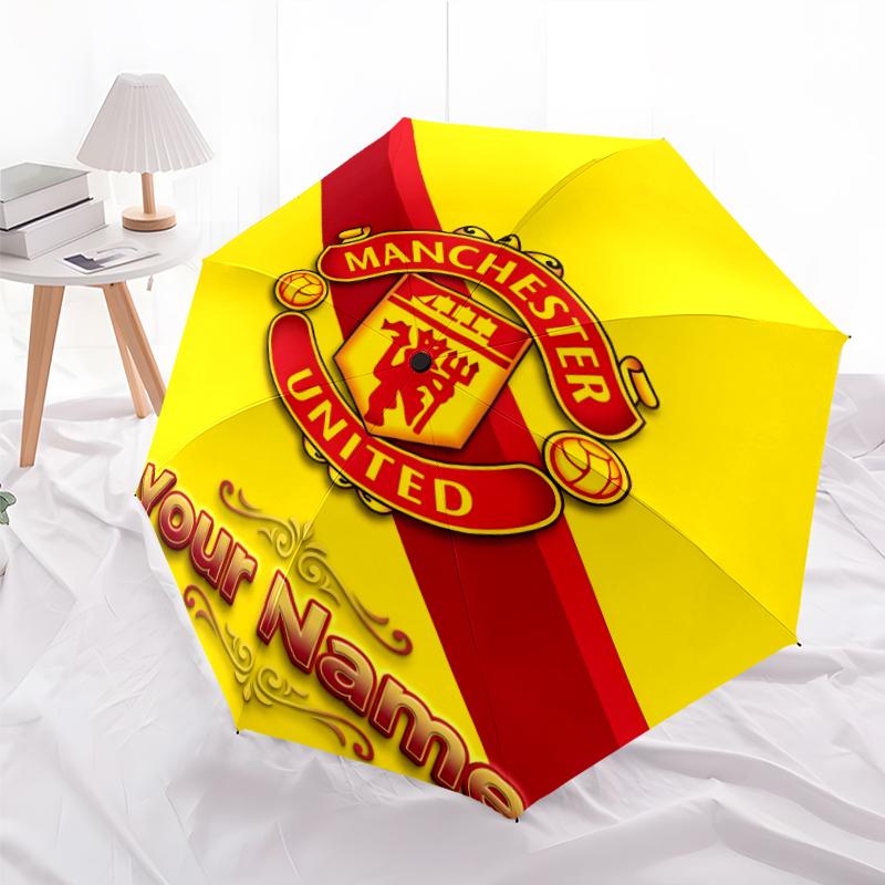 Personalized Name M-Manchester Print Umbrella, UV Shielding. It Has Eight Sturdy Ribs for Outdoor Use And Perfect As a Holiday Gift