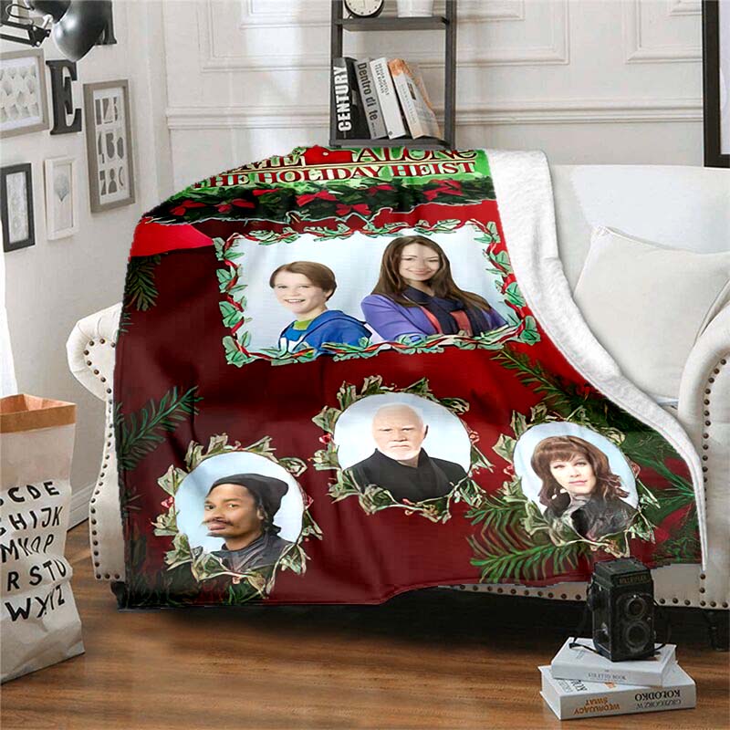 Home‑Alone Movie Print Flannel Blanket Soft Warm Throw For Bedroom Sofa Indoor Xmas Home Decor Holiday Movie Fan Birthday Gift