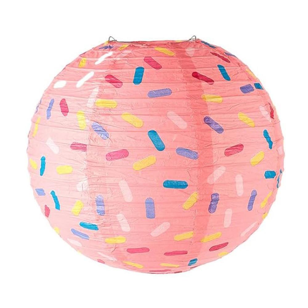 Round Paper Lantern Donut Design Ice Cream Lantern Creative Foldable Colorful Lantern Outdoor Style 2