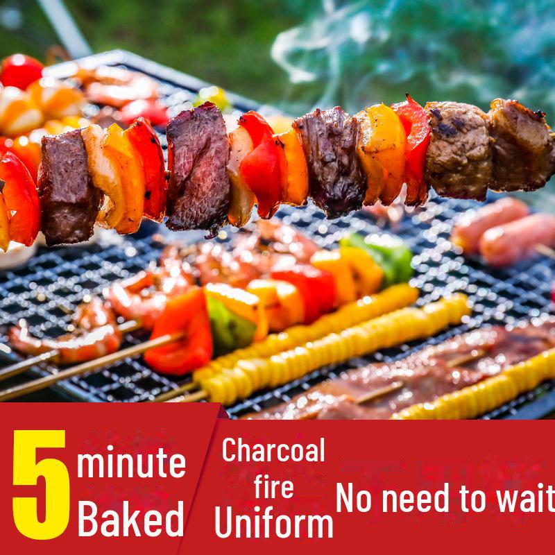 Portable Thickened Charcoal BBQ Grill for Outdoor and Household Use