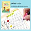 Writing Practice Book for Kids Reusable Preschool Workbooks English Grooved Copybook Early Learning Handwriting Kit for Ages 3-8