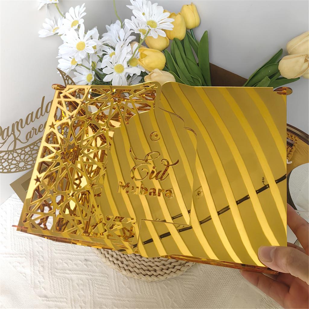 Eid Festival Themed Acrylic Candy Holder Biscuit Cookie Display Box for Home Gatherings Office Desktop Decorations