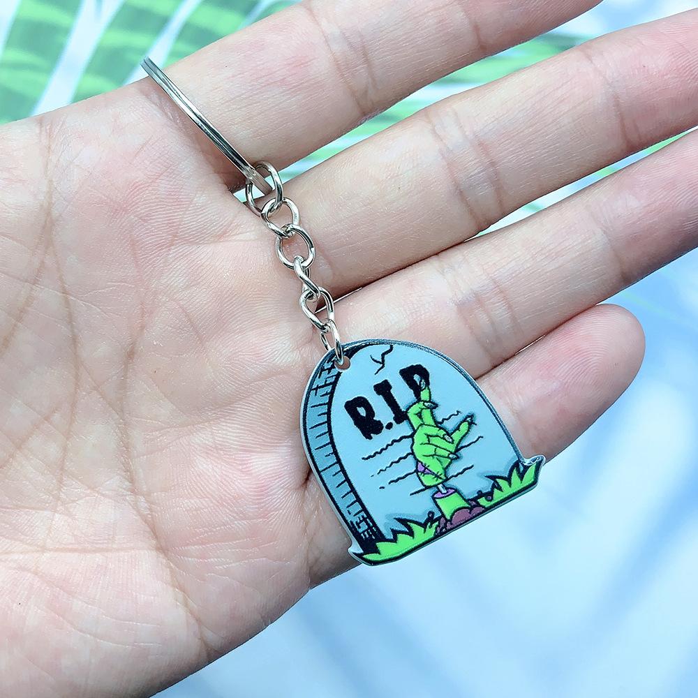 Acrylic Halloween Keychain Scary Big Eye Ornament Crossbody Bag Personalized Accessory Keychain