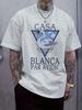 Casual Short Sleeve T-shirt with Swan & Text Graphic Print