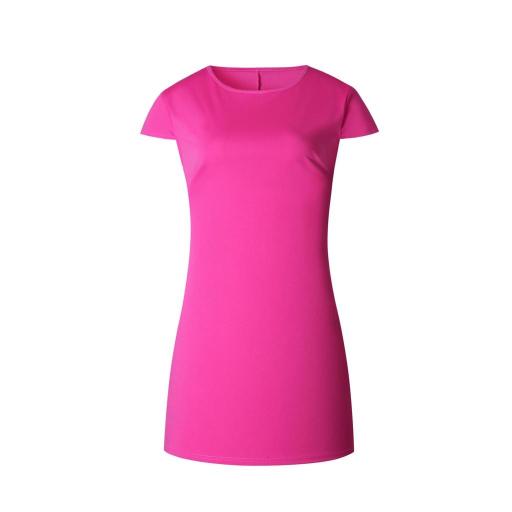 Stijlvolle Casual Jurk met Korte Mouwen, Ronde Hals en A-lijn Pasvorm in Vier Trendy Kleuren voor Jonge Vrouwen