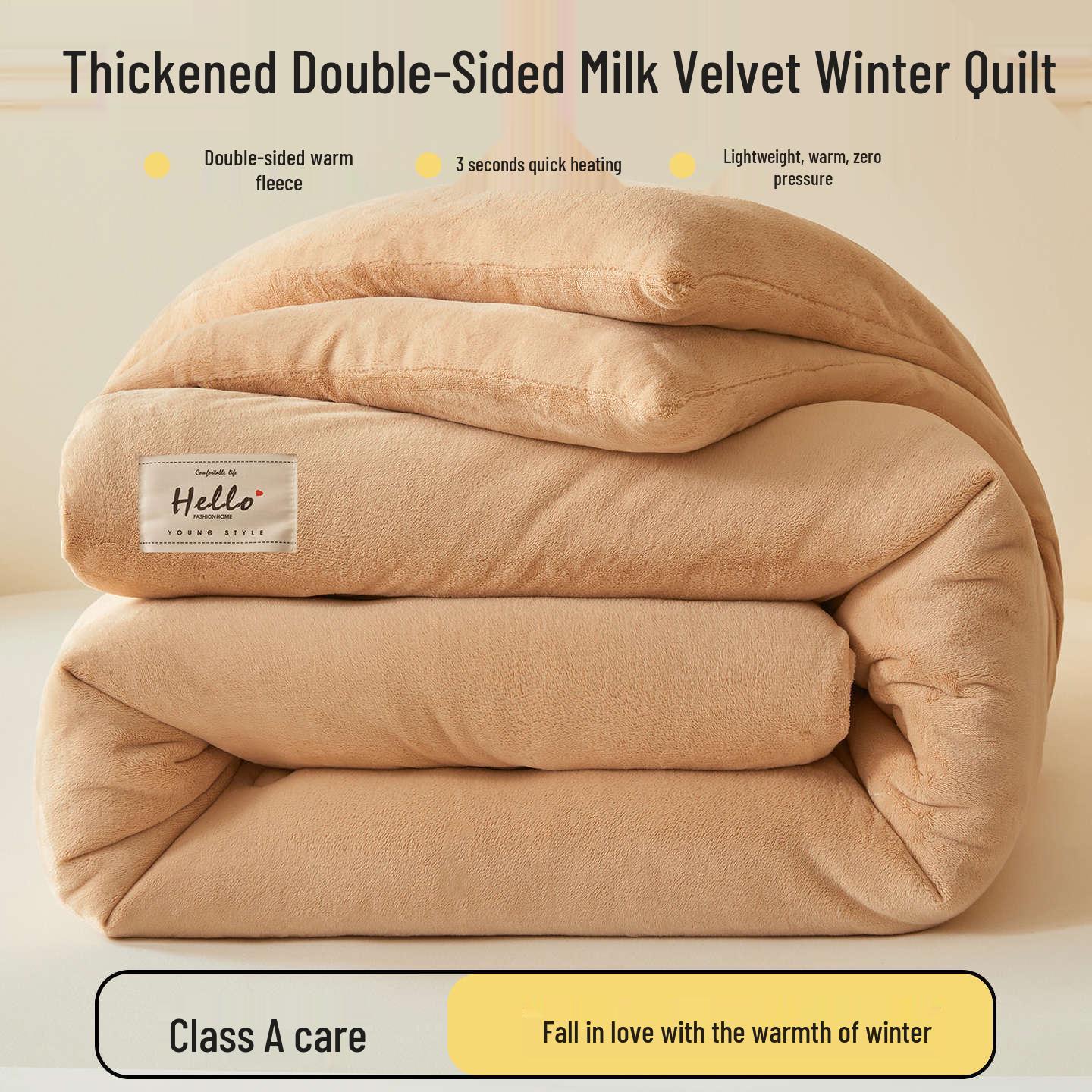 

Двустороннее флисовое одеяло из молочного бархата - Толстое, теплое, всесезонное одеяло из кораллового флиса для общежития 150x200cm 4jin Thickened